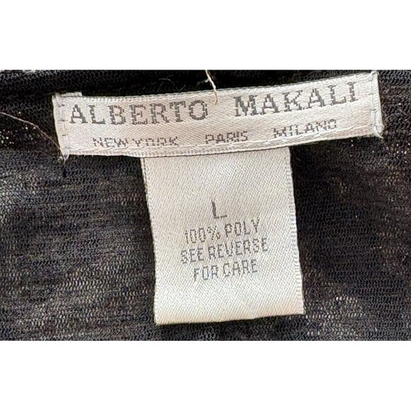 ALBERTO MAKALI Women Mini Dress Fuzzy Long Sleeve Animal Cowl Sz L Brown 46-27 - Picture 10 of 15